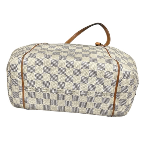 Louis Vuitton Purse Damier Azur Totally PM Tote Bag Tan Leather Straps Canvas - Picture 4 of 16